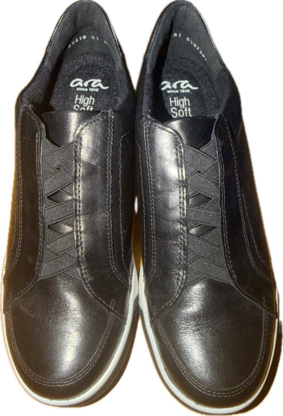 Ara High Soft Slip-On Comfort Sneakers Womens 5.5 Black Cushioned MSRP $205